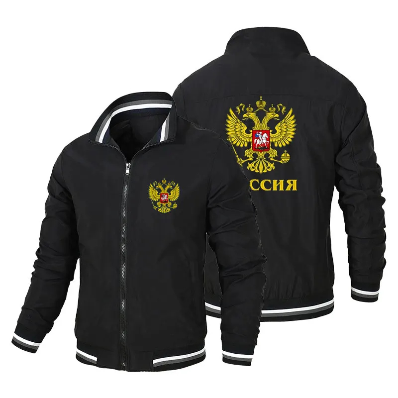 Russian Eagle – veste d'extérieur décontractée à fermeture éclair pour homme, coupe-vent, haut, nouvel article automne/hiver 2024