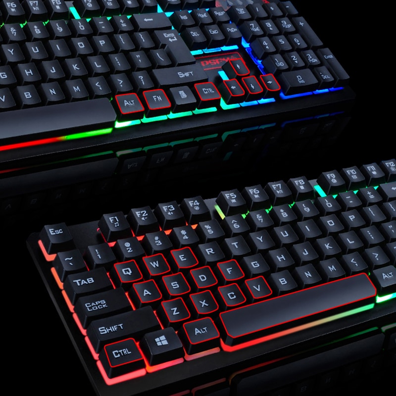 Klawiatura Gamingowa PC z Podświetleniem RGB - Mechaniczna, Przewodowa, 104 Klawisze, Multimedia