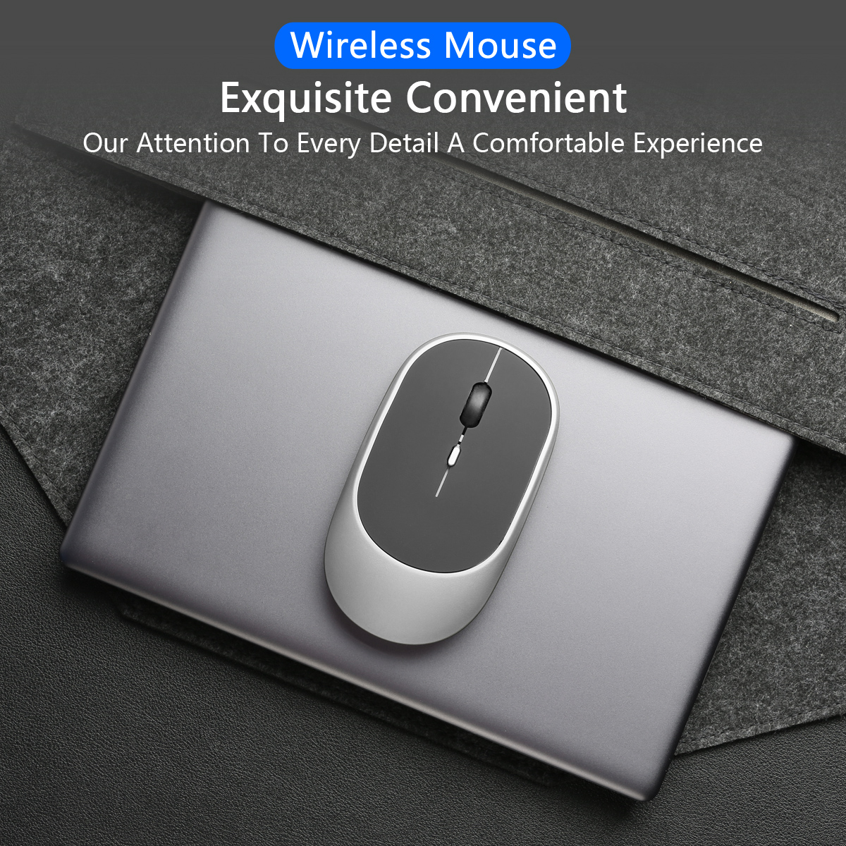 Rechargeable Wireless Mouse, Dual-mode 2.4G and Bluetooth-compatibility, Ergonomic Optical Mice Office Gaming, for Laptop/PC