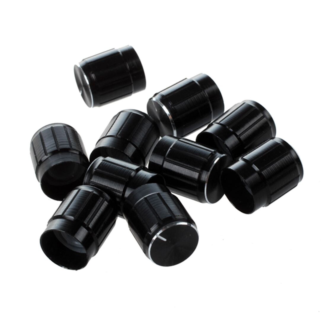 Top 10 Pcs Black Metal 6mm Knurled Shaft Insert Dia. Potentiometer Control Knobs