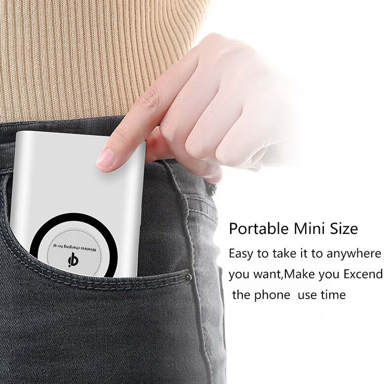 20000mAh Portable External Battery Power Bank Qi Wireless Charger PowerBank For iPhone X 8 Plus Samsung S10 S9 S8 Poverbank