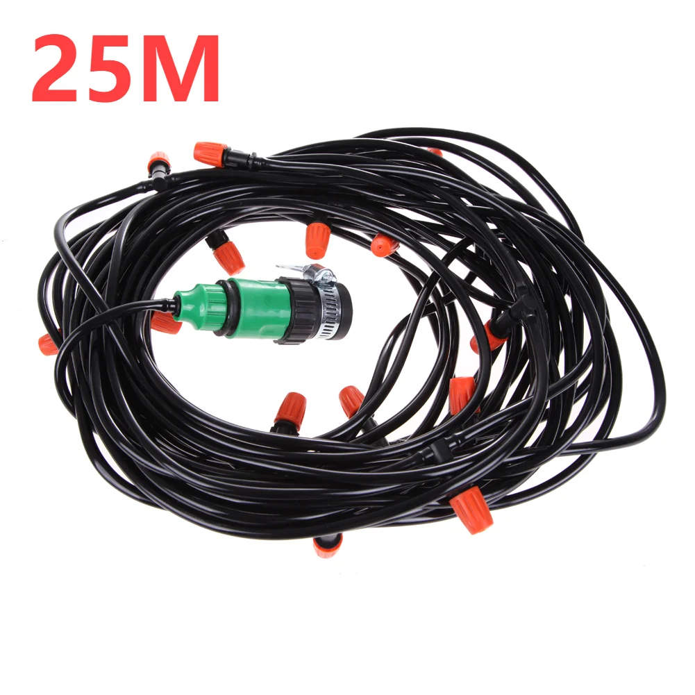 Sistema de riego por goteo, Kit de riego automático, herramientas de riego, manguera de jardín, gotero ajustable, juego de herramientas de jardín, ahorro de agua: Rojo