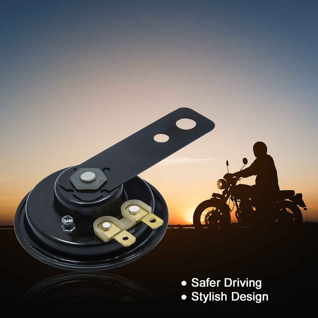 C-FUNN DC 6V 105Db Black Mount Siren Electric Moto Klaxons Étanches en Métal Alarme De Sécurité