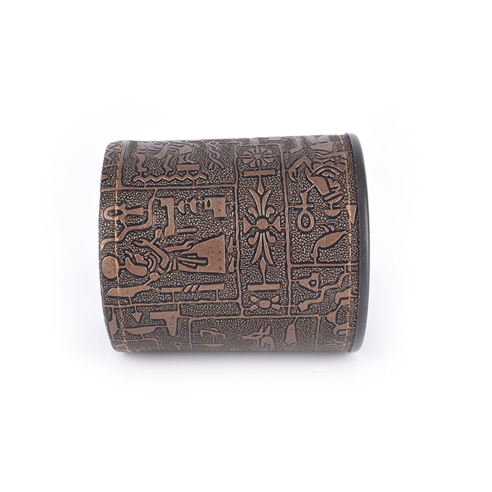 1pc Brown Leather Rune Dice Cup For Gambling Game Dice KTV Drinking dice Without Dice