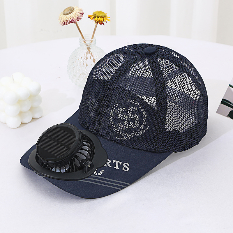 Solarbetriebene Ladung Fan Baseball Kappe Erwachsene Sommer Ich bin Freien Sonnenschutz atmungsaktive Ente Zunge Gittergewebe Deckel Männer Frauen mz130: S / Tarnung