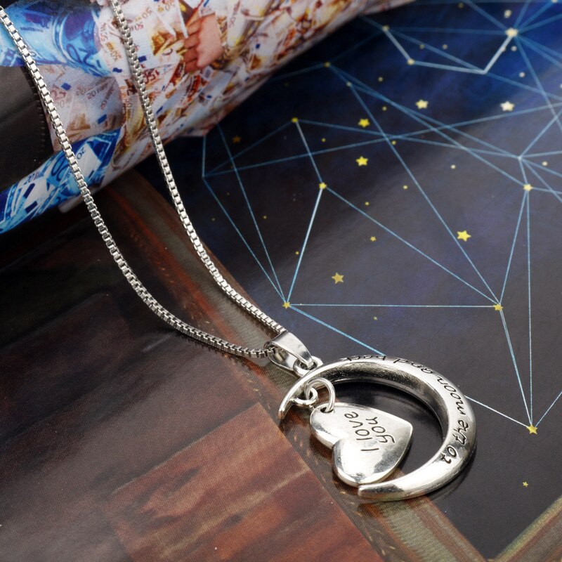 "i love you to the moon and back" heart necklace valentine's day mother's day romantic accessories jewelry