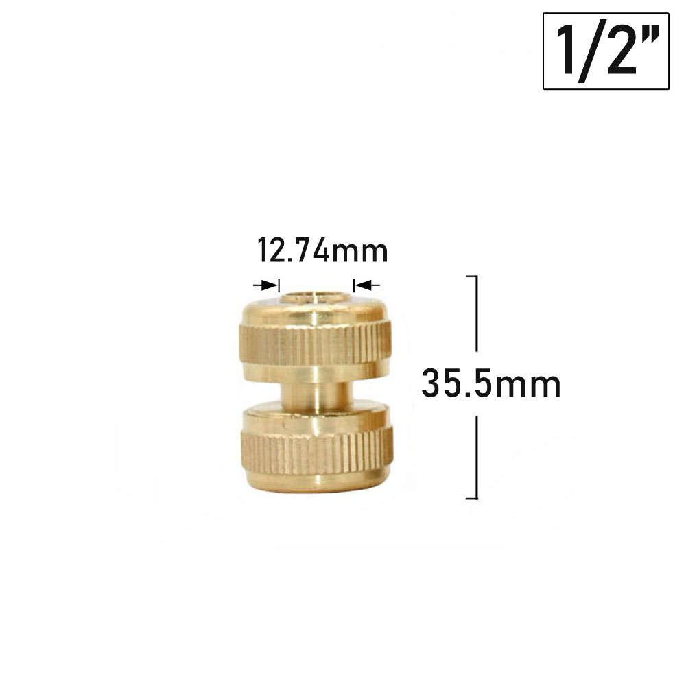 Copper Connector 1/2 5/8 3/4 Garden Hose Quick Connector Brass Metal Repair Fitting Water Pipe Coupler: Gold