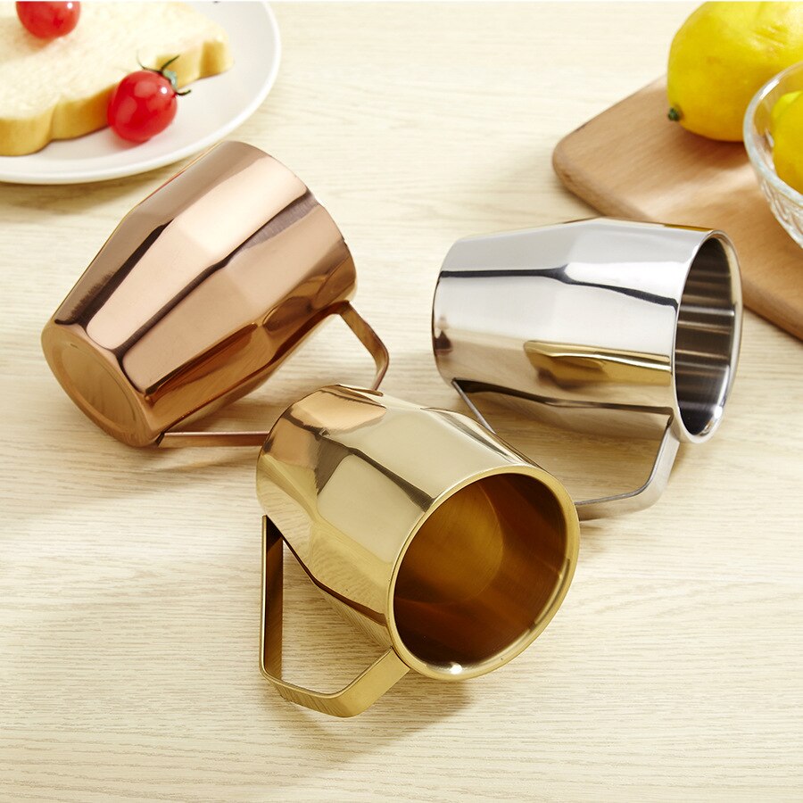 Taza aislante de acero inoxidable, tazas de café de 340ml de doble pared, vaso térmico para cerveza para Taza de Viaje, taza de Camping con mango
