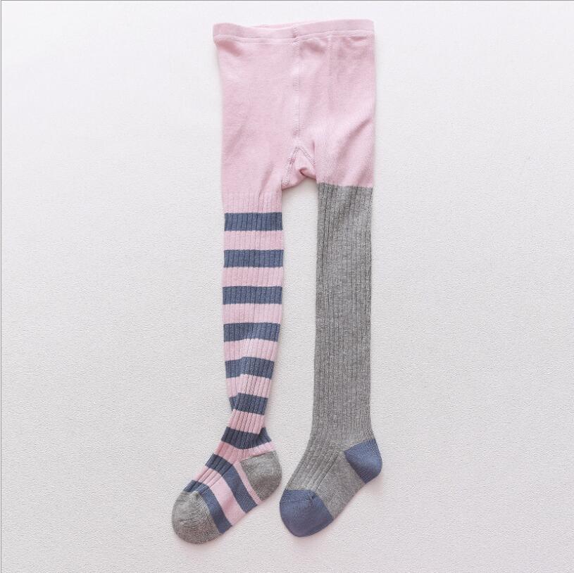 Korea stil prinzessin mädchen strumpfhosen herbst asymmetrie streifen strumpfhosen für mädchen strumpf warme neugeborenen kinder hosen kinder hosen: pink / 12m to 24m