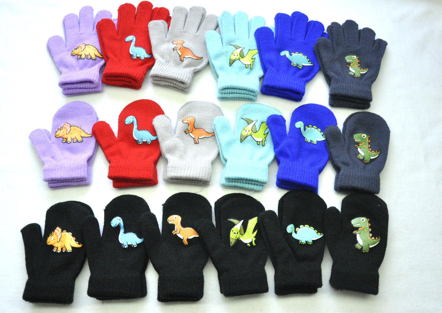 Baby Handschuhe Winter Warme Gestrickte Handschuhe Jungen Mädchen Cartoon Dinasour Handschuh Für Kinder Alter Von 1-5 Jahre alt