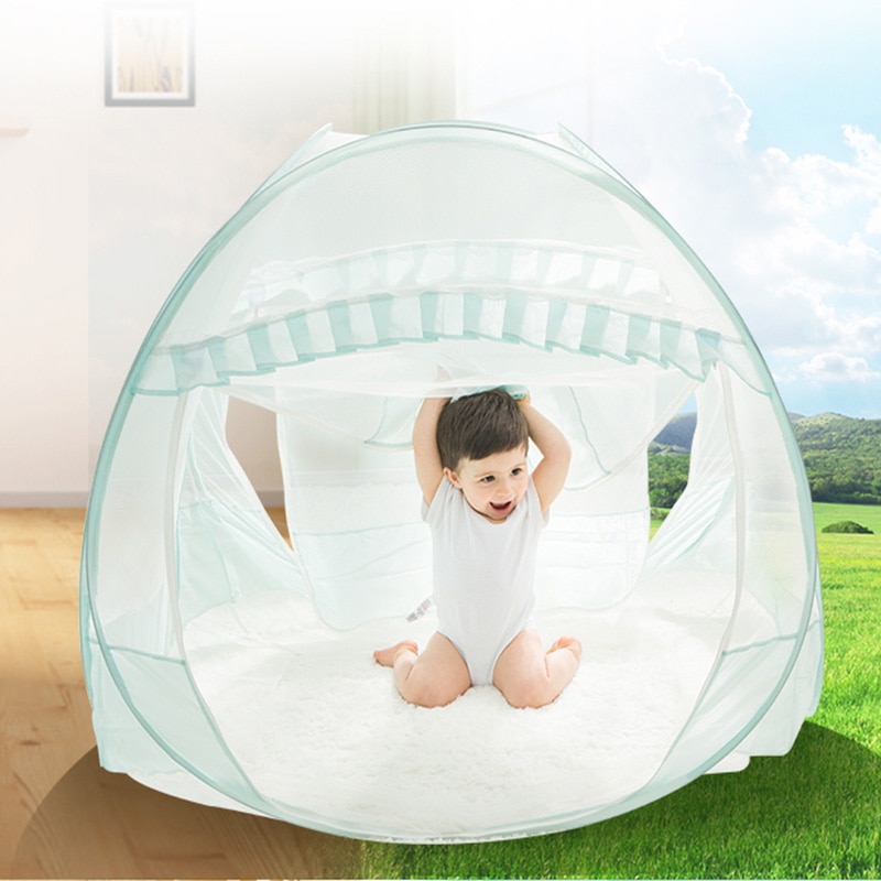 Berço-rede cama do bebê mosquiteiro criança dobrável yurt mosquito net capa de fibra de poliéster portátil para crianças
