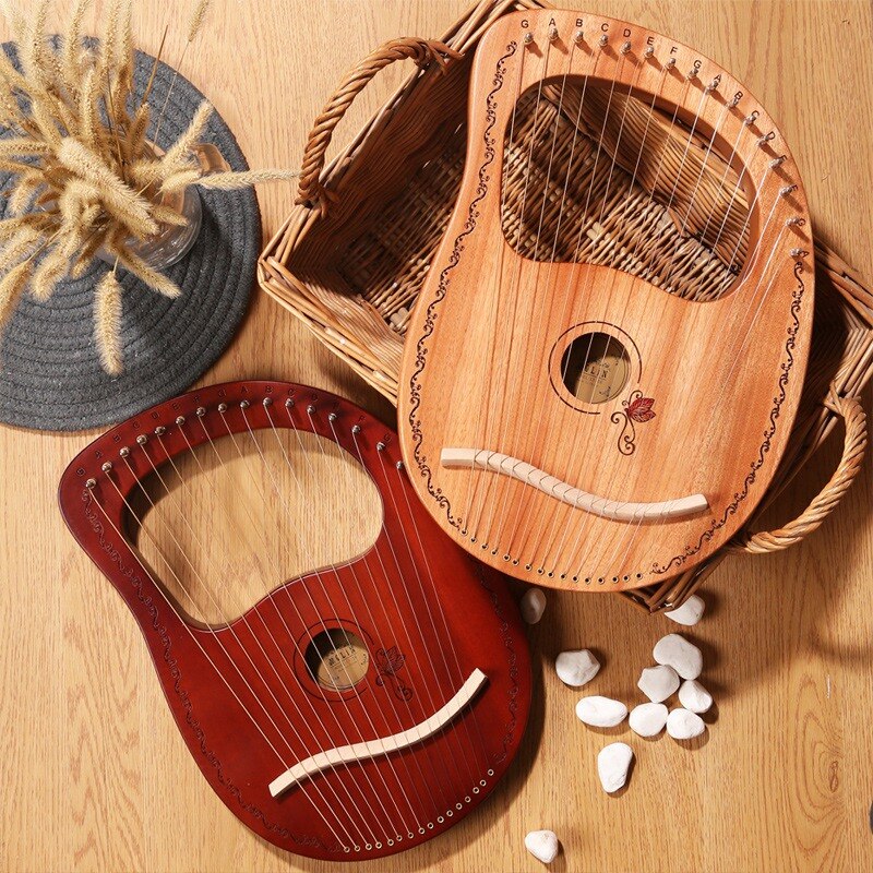 Lyre harpe 16 cordes harpe Portable petite harpe avec cordes en acier durables Instrument de musique à cordes en bois