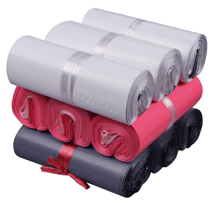 Sacs d'emballage pour boîte d'affaires, 100 pièces, sac d'expédition Express épais de couleur blanche, sacs d'emballage de stockage en plastique