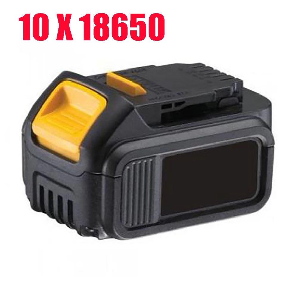 Til dewalt 10 core 18v/20v li-ion batteri udskiftning plastik taske kit dcb 180 li- ion batteriskal (ingen battericelle)