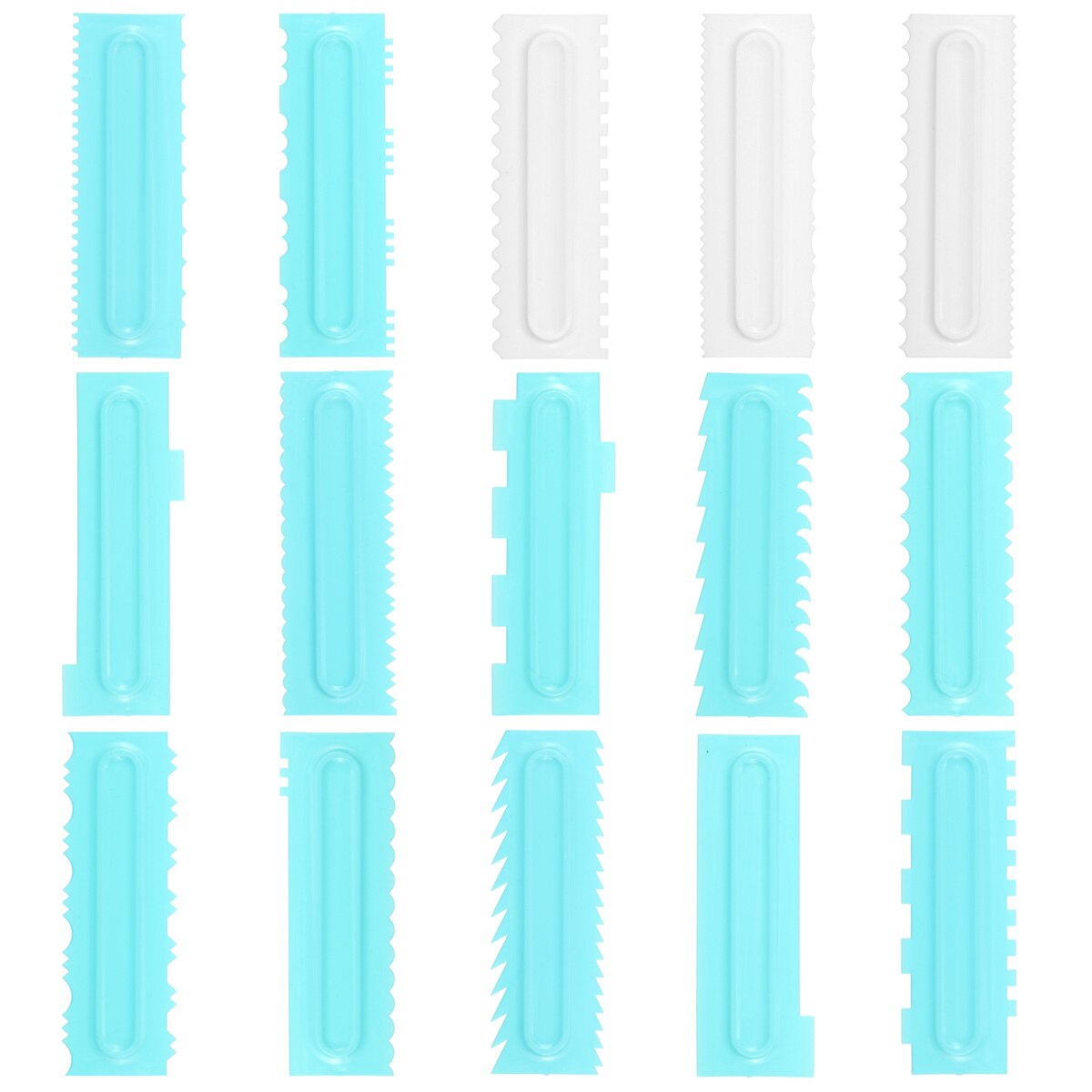 Cake Decorating Comb Cake Scraper Icing Smoother Plastic Confectionery Pastry Spatula Baking Tools for Cake Shop Home Bakeware