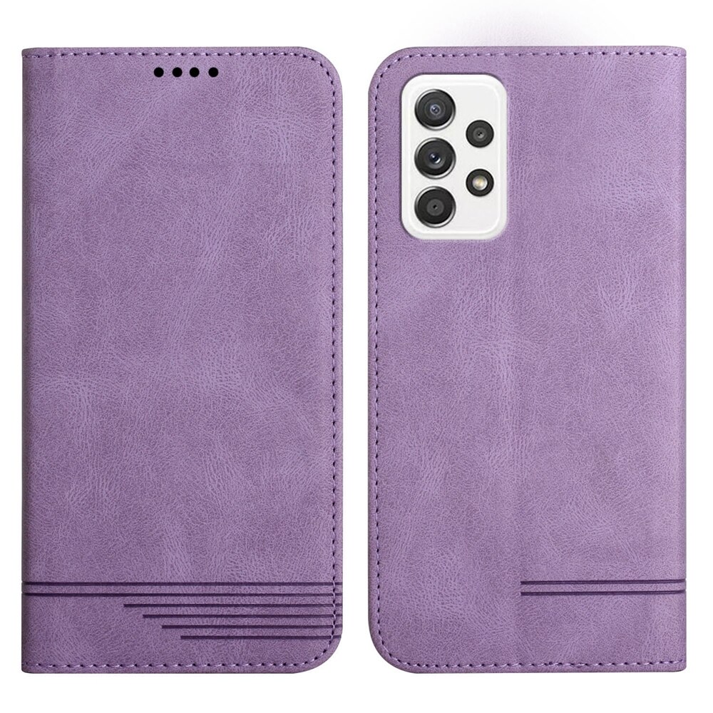 Funda Galaxi EINE 52 Leder fallen auf für Samsung Galaxis A52S 5G A52 Fällen Luxus Linie magnetisch Brieftasche kippen telefon Zurück Abdeckung Capinha: Samsung A52 / Lila