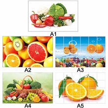 60*90cm impermeable Anti-aceite mancha papel de aluminio adhesivo de armario de cocina frutas verduras patrón de papel de pared decoración del hogar