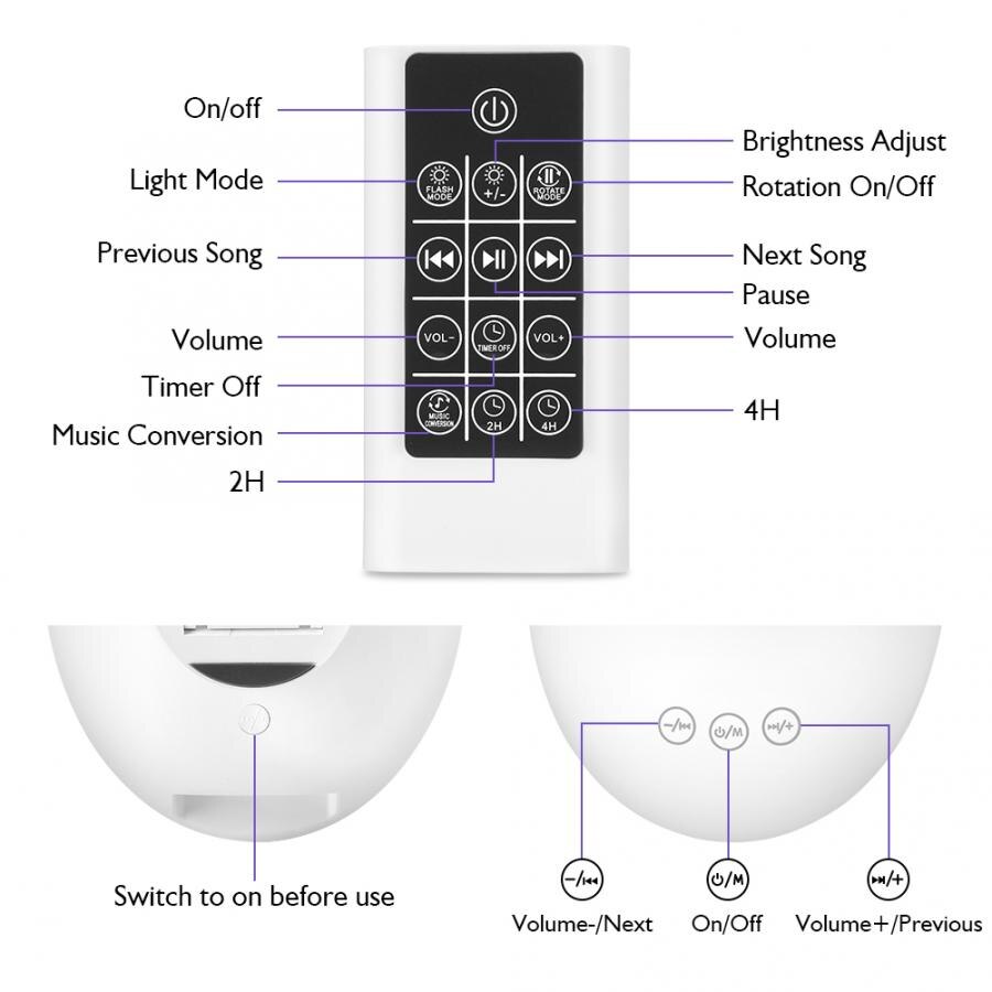 Ocean Wave Projector LED Starry Sky Night Light Marine Colorful Rotate Flashing Star Light with Music Bluetooth Remote Control