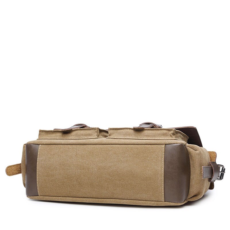 Canvas Aktetas Vintage Mannen Messenger Bags Man Schoudertas Met Lederen Crossbody Tassen Aktetas