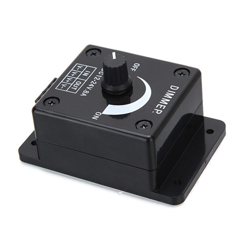 Black LED Dimmer Switch DC 12V-24V 8A Adjustable Brightness Lamp Bulb Strip Driver Single Color Light Power Supply Controller