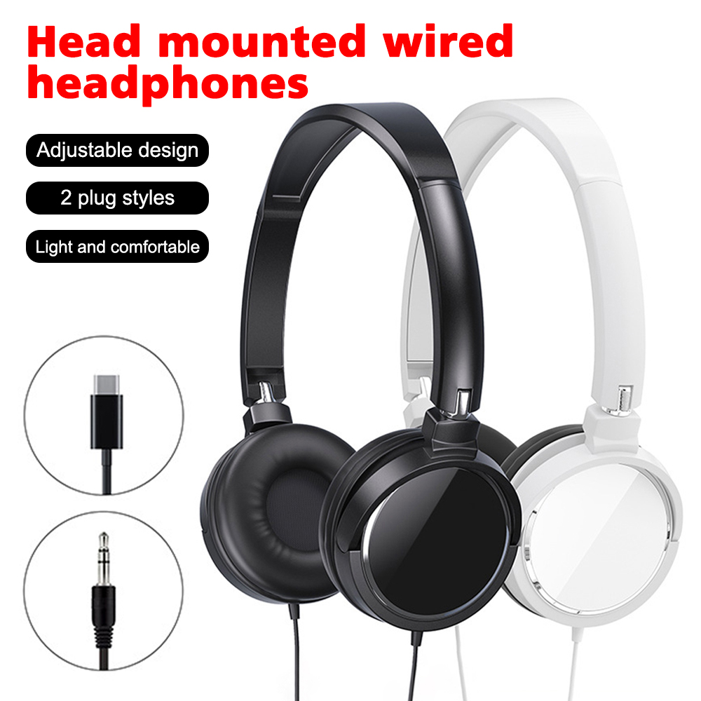 3,5 mm/Typ-C-Kopfhörer mit Kabel, faltbar, verstellbar, Bass-Stereo, modische Musik-Kopfhörer für MP3-Host, alle Smartphones