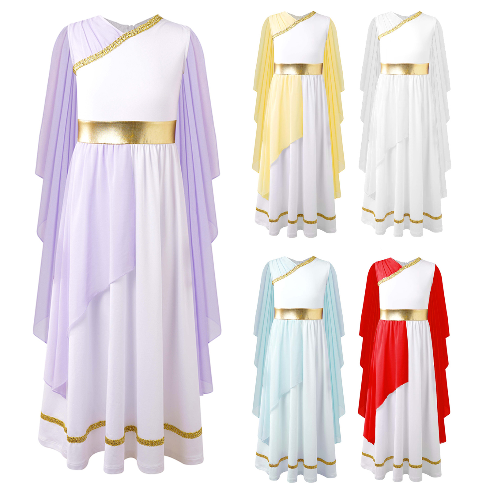 Athena-kostume til piger, græsk prinsessekjole, oldgræsk romersk toga med laurbærblad, hovedbeklædning, halloween, karneval, cosplay-sæt