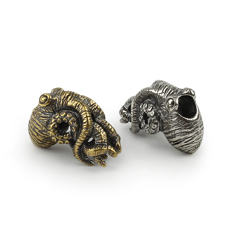 Bläckfisk kniv pärlor mässing bläckfisk pärlor paraply rep hänge vintage koppar paracord pärlor diy