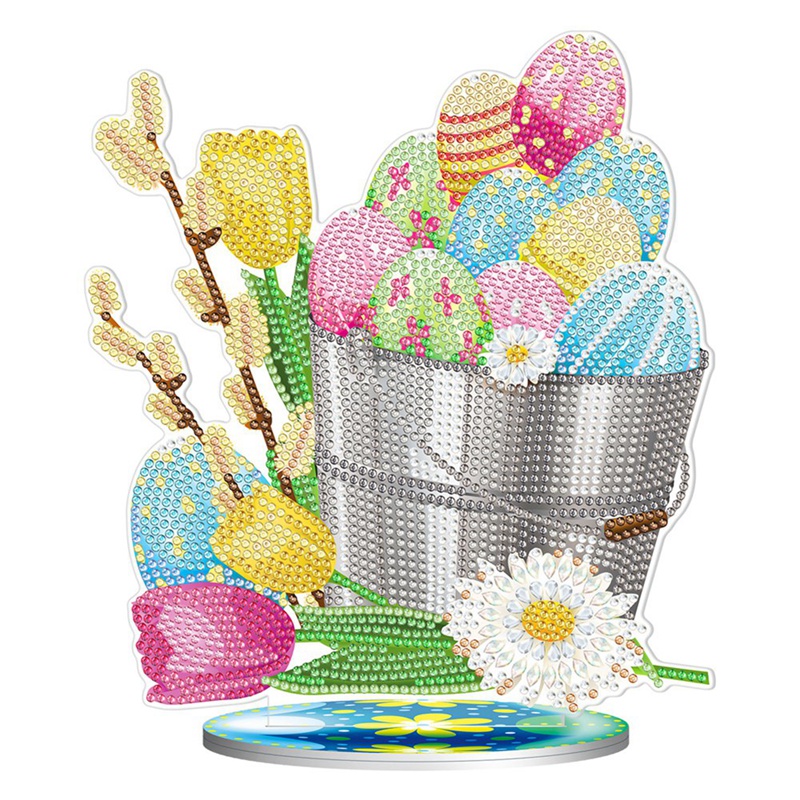Easter Rabbit DIY Diamond Painting Kit Easter Egg Bunny Desktop Decoration Mosaic Embroidery Dot Diamond Home Decor: Default Title
