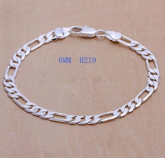 Wunderschönes silberfarbenes schmuckset mit anhängern für damen und herren , 12-6mm armbänder, edel und schön gestempelt,  h163 glieder: 6mm h219