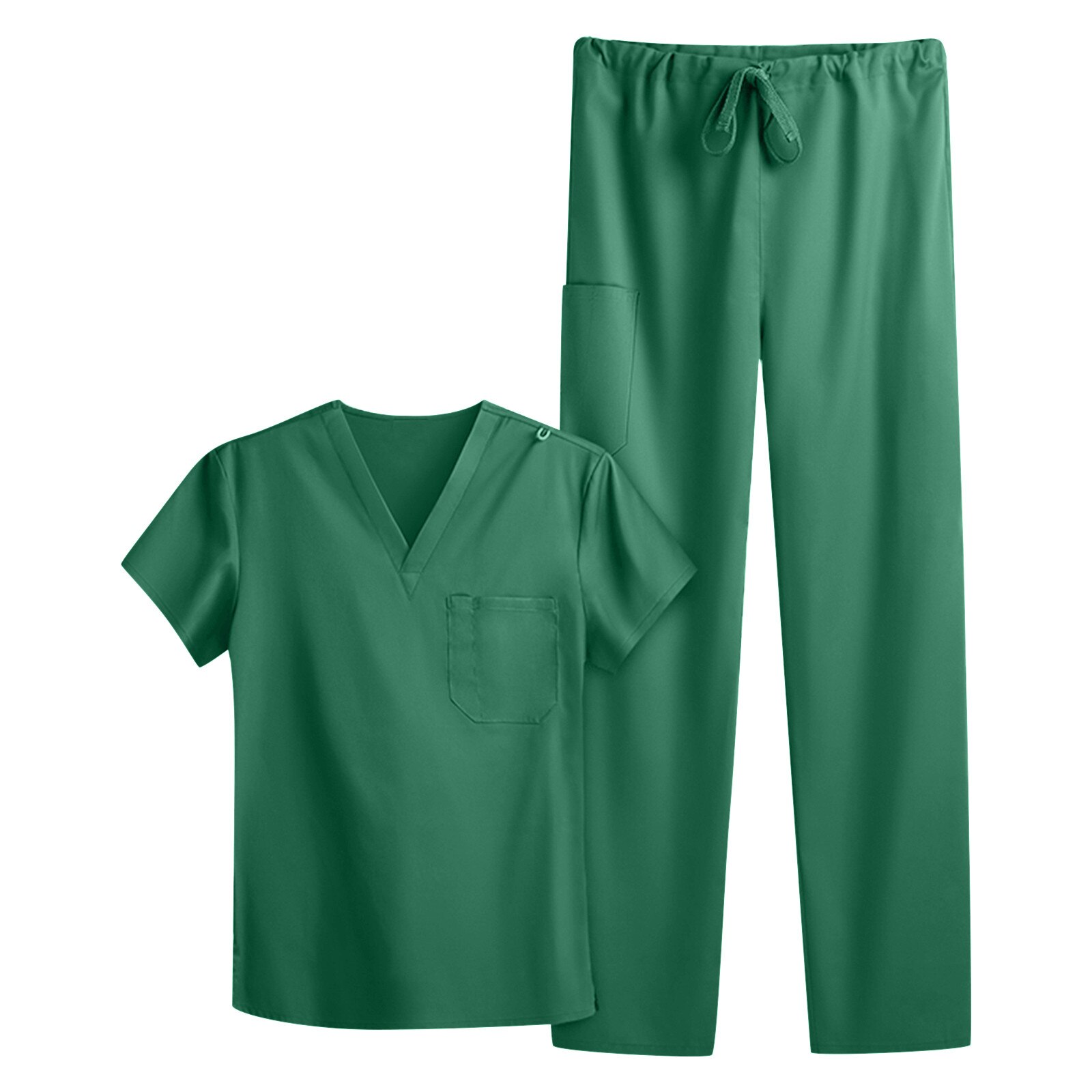 Hospital Health Care Nursing Scrubs Top For Women Short Sleeve V-Neck Work Uniform With Pocket Carer Suit Gorro Enfermera A50: GN / L2