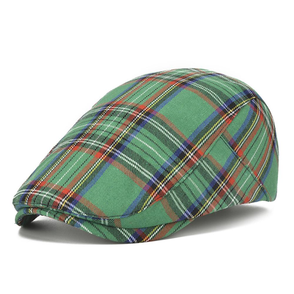 Unisex casual ternet hat baretter bomuldsblanding caps til forår sommer efterår: Grøn