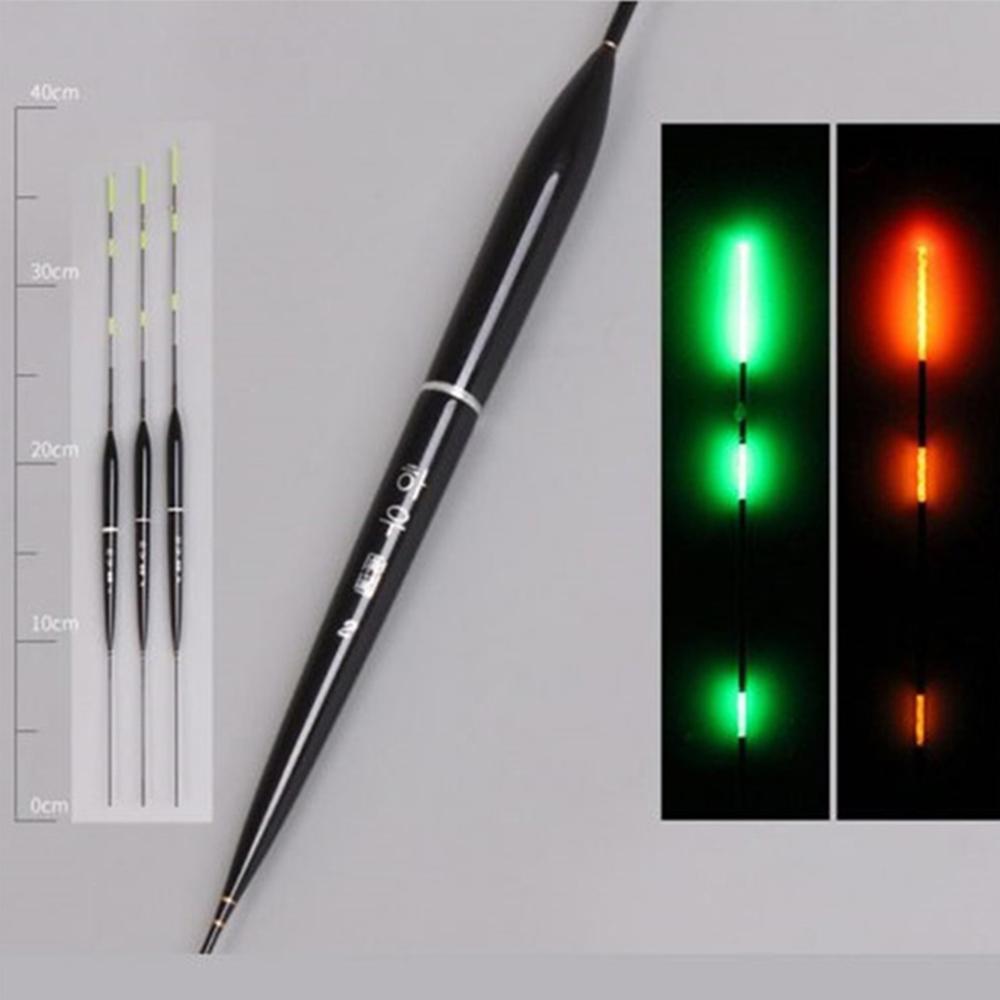 3PCS Smart Fishing Float Night Lichtgevende Led Licht Herinneren Hoge Gevoeligheid Alarm Fish Bite Kleur Veranderen Elektronische Boei: Black