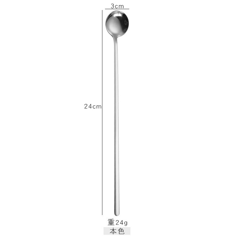 Lepel theelepels -6 stuks roestvrij staal stijlvolle lange steel latte
