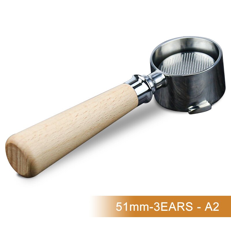 Bodemloze Filterhouder 51Mm Voor Delonghi Dedica Breville Filter Voor Koffie Machine Accessoire Filterhouder 54Mm Koffie Gereedschap: 51mm-3 Ears-A2