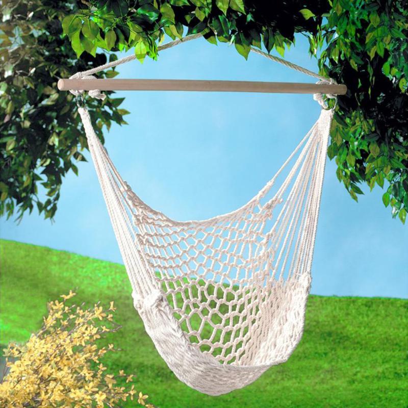 Portable Hammock Chair Wall Hang Swing Rope Outdoor Indoor Garden Kids Seat Garden Dormitory Single Safety Chair
