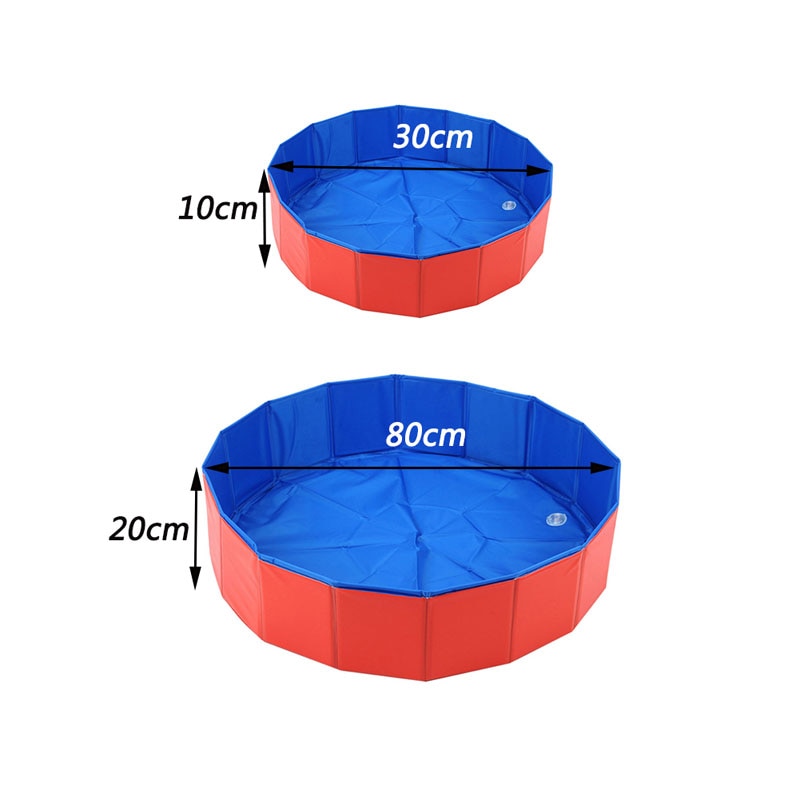Cute Pet Dogs Cats Summer Grooming Bath Pool Large Bathtub Dog Wash Pool Swimming Pool Red Composite Cloth