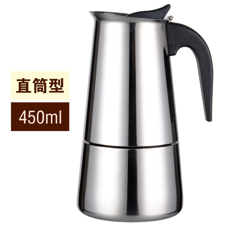Classic Stainless Steel304 600ml Bar Percolator Office Family Coffee Machine Cappuccino Octagonal Mocha Latte Pot Espresso Maker: light yellow