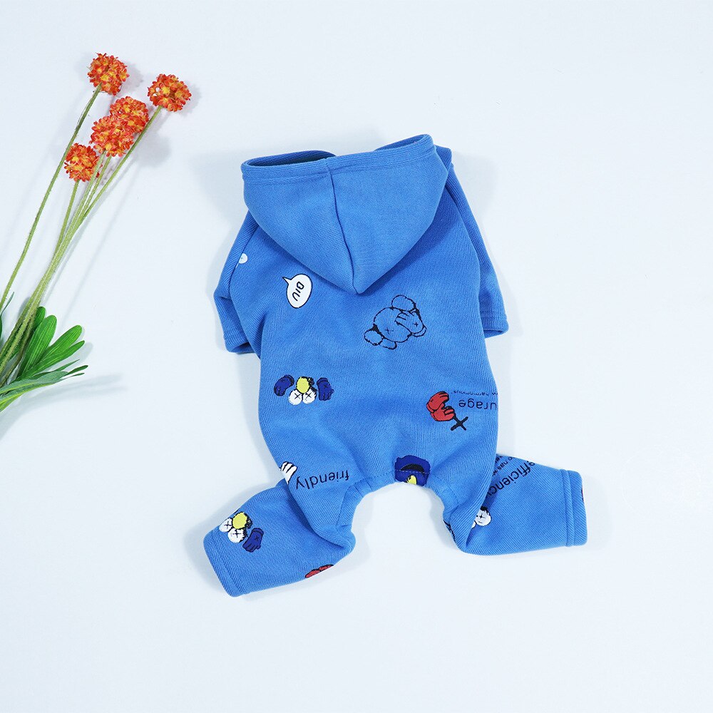 Ubranka dla psa buldog francuski zimowa ciepła bluza z kapturem dla psa miękka polarowa odzież dla zwierząt kurtka dla psa mops sweter boże narodzenie kombinezon dla psa: Blue / XXXL