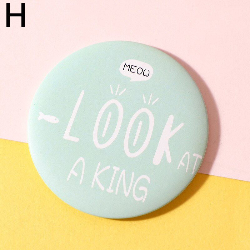 Portable Makeup Mirror Hand Mirror Mini Round Pocket Mirror Makeup Vanity Mirror Cosmetic Tool Travel Accessories: H