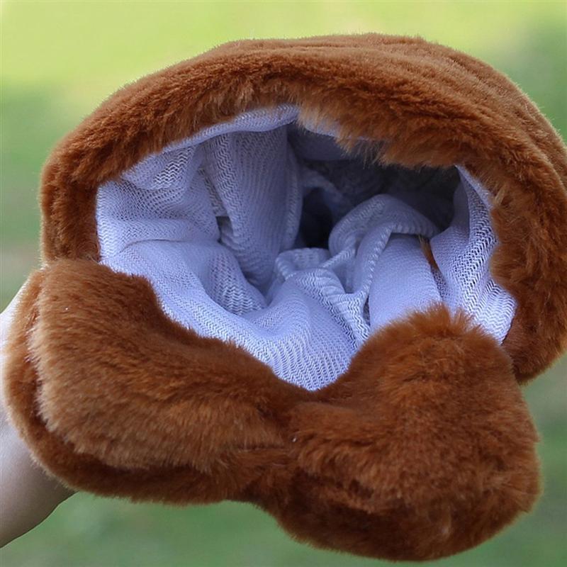 Adorable ours en peluche, marionnette à gant, amis du zoo, animaux, marionnettes à main, marionnettes éducatives, poupées (marron, blanc et noir)