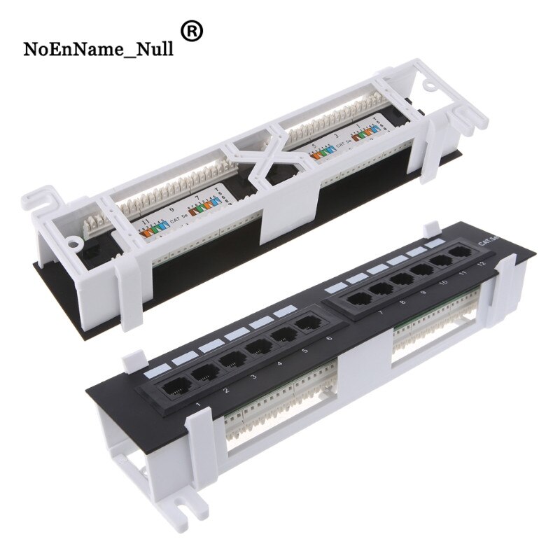 Wall-Mount Monitor Holder 12 Port CAT5 CAT5E Patch Panel RJ45 Networking Wall Mount Rack Mount Bracket