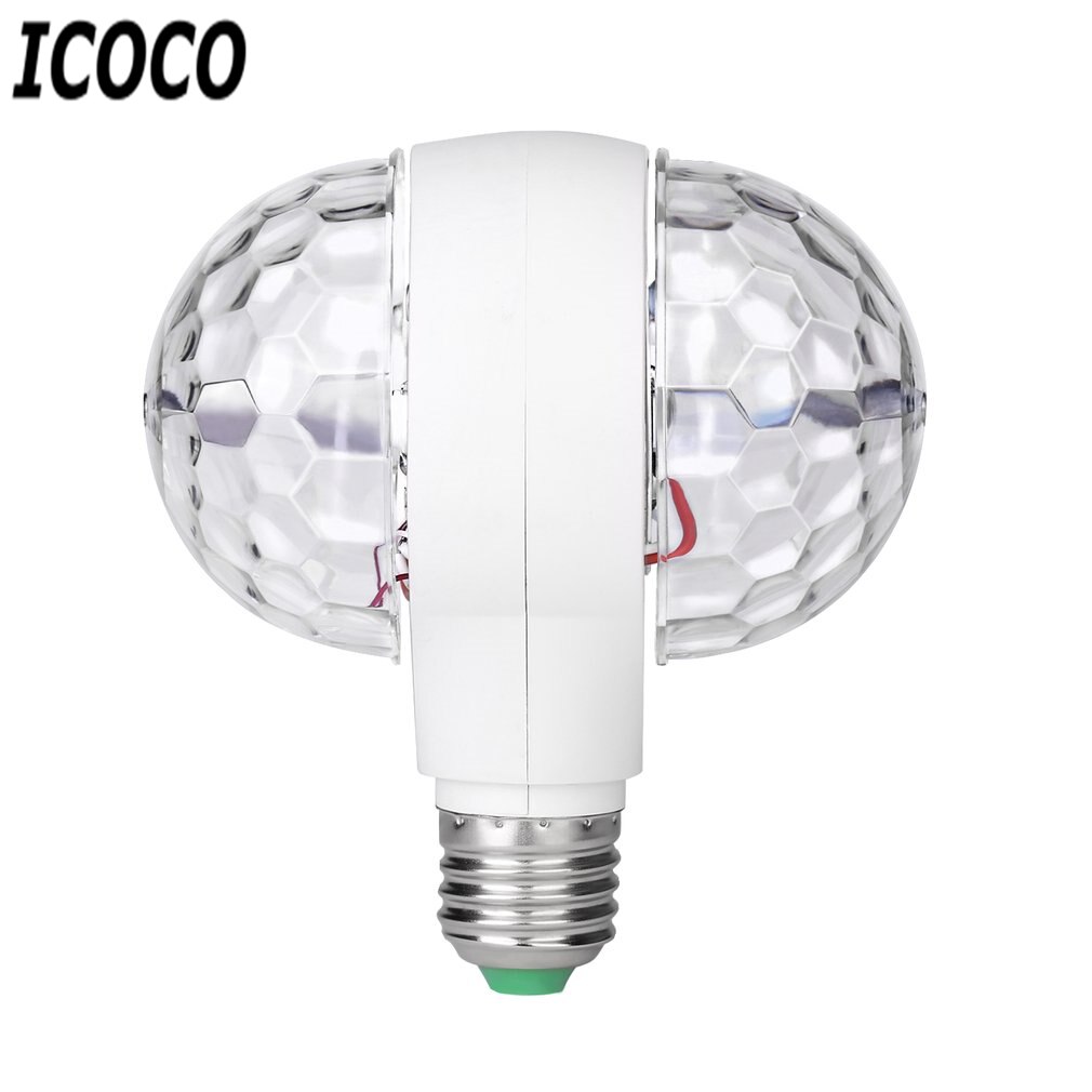Led 6w roterande glödlampor med dubbla huvud magiska scen disco lampa roterande dubbelhuvud ledde färgglada scen ljus