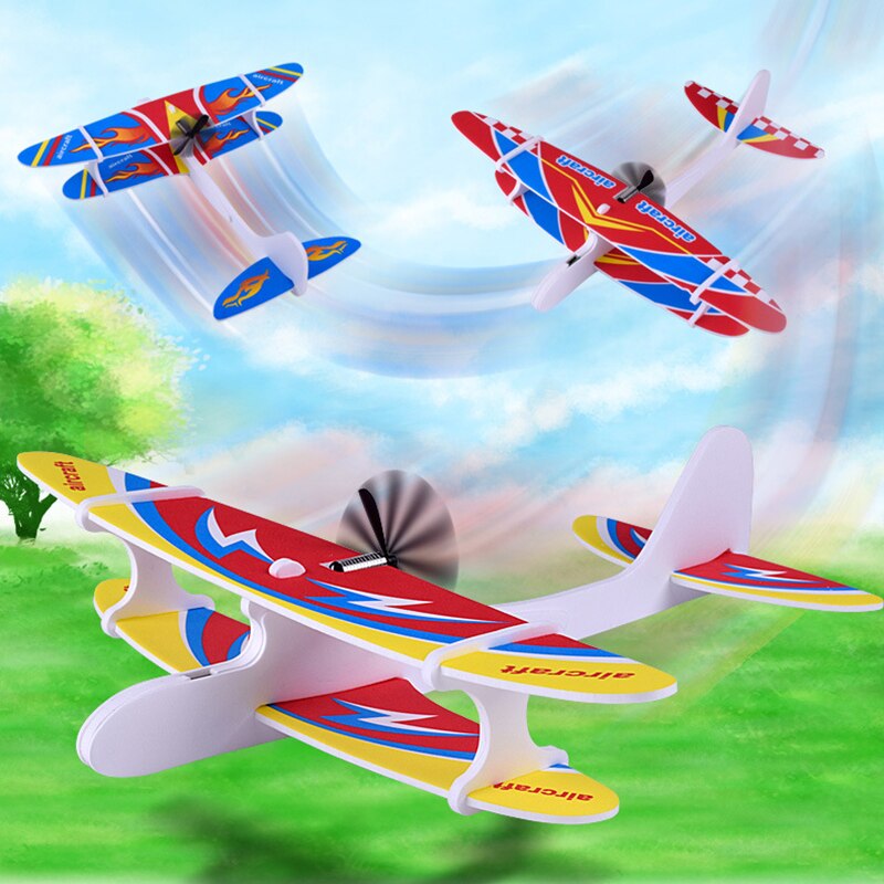 DIY Hand Throw Flying Glider Planes Toys For Children Foam Aeroplane Model Party Bag Fillers Flying Glider Plane Toys Game