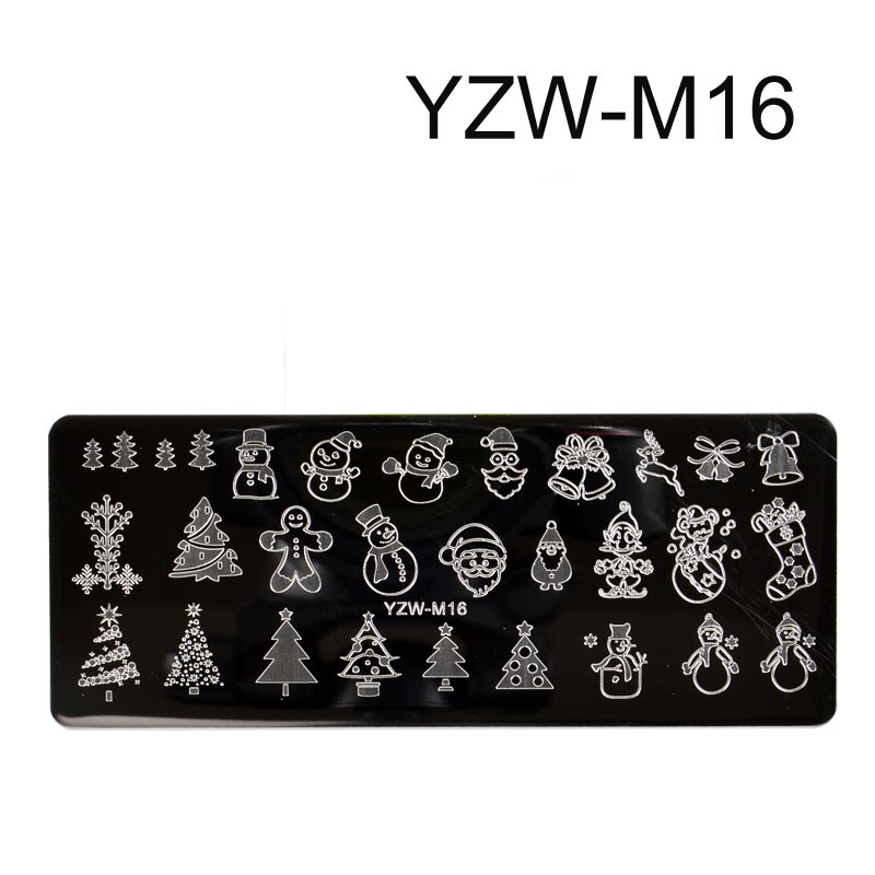 Weihnachten Nagel Kunst Druck Stanzen Vorlagen Edelstahl Schneeflocke Bilder Druck Platten Geometrische Stempel Schablone: GangYin-YZW-M16