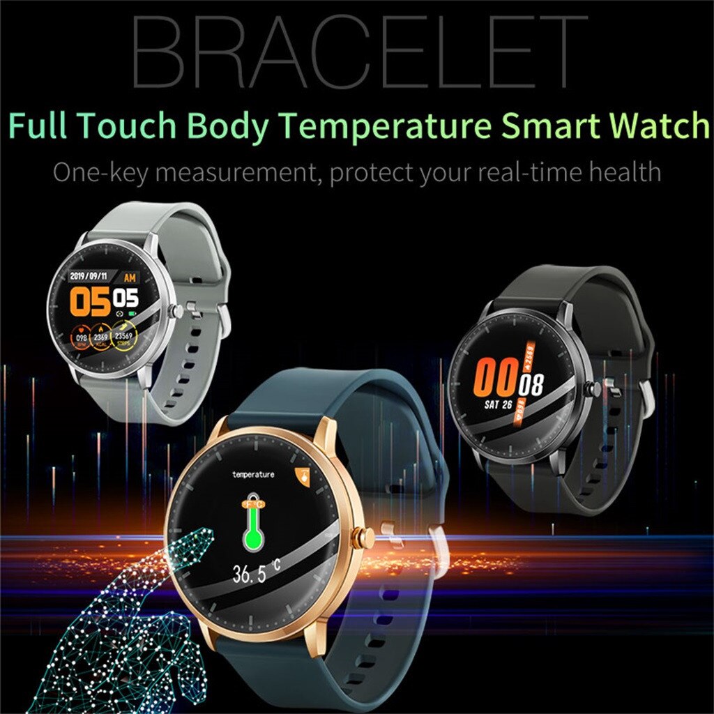 Smart Horloge T9 Smart Horloge Bloeddruk Hartslag Temperatuur Monitor Sport Armband Band Smartwatch Voor Android Ios