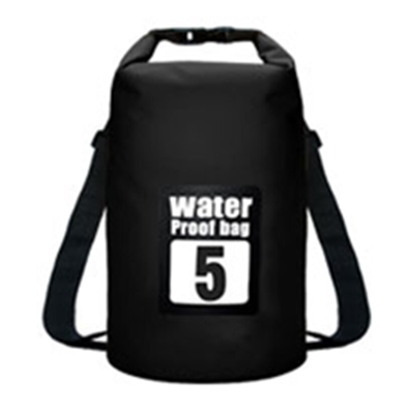 Sacs étanches 5l, 10l, 15l, 20l/30l, sac sec de rangement pour canoë, Kayak, Rafting Sport de plein air, Kit de voyage, sac à dos: 5L-Black