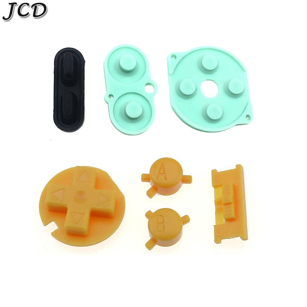 JCD-almohadilla de goma de silicona para Nintendo Game para chico de Color, botón conductor para GBC, botón de encendido y apagado, botones AB, almohadillas D: Yellow