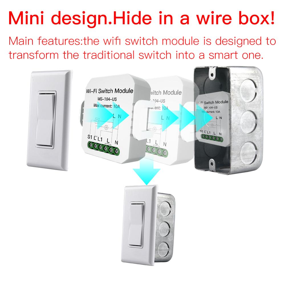 DIY WiFi Smart Home Light Switch Single Pole 3 Way 1 Gang Module Support Tuya Alexa and Google