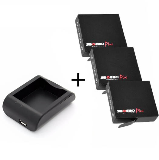 TUYU SOOCOO – chargeur de batterie S300/S200, Original, haute capacité, 4.53V, accessoires pour caméra d&#39;action: battery-3 charger