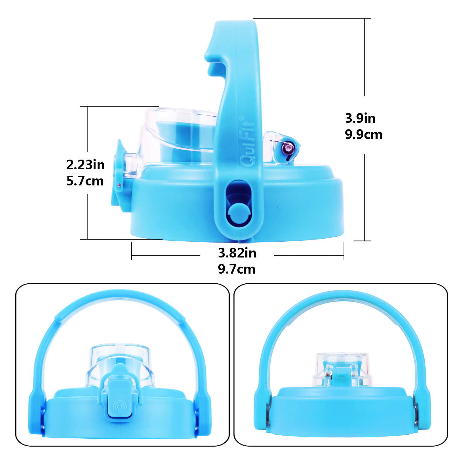 Quifit – couvercle de bouteille d&#39;eau avec paille, pour 2l 3,8 l 2,5 l 3,78 l